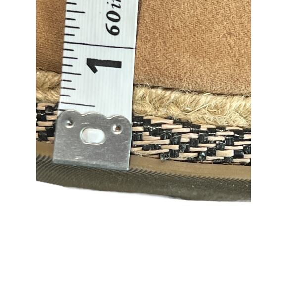 Lane Bryant Open Toe Tan .75" Platform 4" Graphic Wedge Boho Espadrilles Size 10 - Picture 5 of 7
